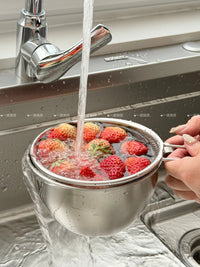 Yinuo Kitchen 304 Stainless Steel Colander Bowl Set for Washing Rice, Beating Eggs, and Draining Fruits