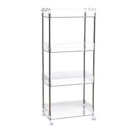 INS Style Clear Rolling Storage Cart with Multi-layer Shelves for Narrow Spaces