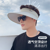 Men's Summer Running Sports UPF50+ Sun Protection Visor Hat with Wide Brim