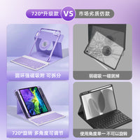 Rotating Keyboard Case for Apple iPad with Pencil Holder, 9.7-12.9 inch Tablet Protective Cover