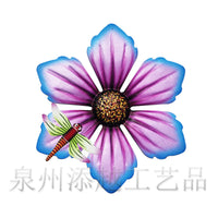 Iron Art Flower Wall Hanging Decor for Home and Garden