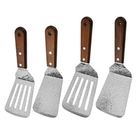 Stainless Steel Spatula with Wooden Handle for Griddle Cooking, Teppanyaki, BBQ, and Crepes - High Temperature Resistant