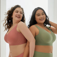 Plus Size Seamless Wireless Bra with Jelly Strips for Lift and Support