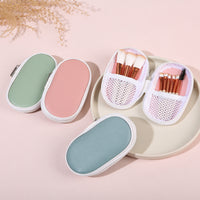9-Piece Mini Makeup Brush Set with Travel Case - Powder & Eyeshadow Brushes