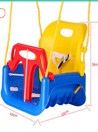 Kids Indoor/Outdoor Swing Seat with Backrest and Hanging Kit