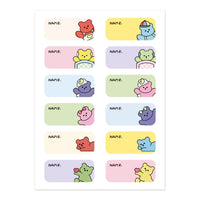 Cartoon Name Stickers for Kids - Waterproof Labels for School Supplies, Water Bottles & Books