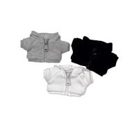 10cm Cotton Doll Hoodie Sweatshirt for Unattributed Dolls, Black/White/Gray