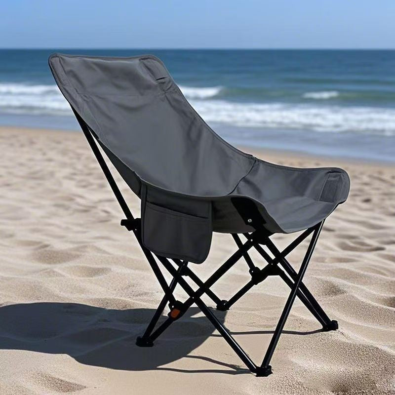 Adjustable High-Back Moon Chair with Folding Table for Outdoor Camping Fishing Beach
