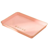 Rectangular Plastic Serving Tray for Teacups and Drink Glasses, Home Living Room Desktop Organizer