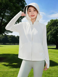 Women's Ice Silk Sun Protection Jacket UV-Resistant Breathable Loose Fit Cardigan for Cycling