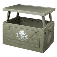 Foldable Outdoor Camping Storage Box with Table Lid for Car Trunk Organization