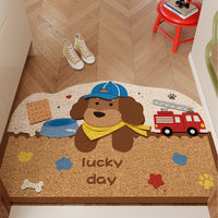 Cartoon Dog Doormat Entrance Mat Dust Removal Non-slip PVC Coil Mat