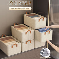 Foldable Wardrobe Clothes Storage Box with Steel Frame and Drawer Design