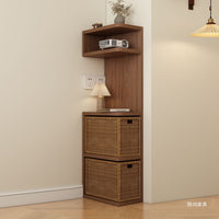 New Home Ultra-Thin Rattan Narrow Bedside Table Small Simple Nightstand Storage Shelf