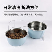 Elevated Stainless Steel Dog Bowls with Stand, Double Bowl Design for Food and Water, Anti-Spill Pet Feeder