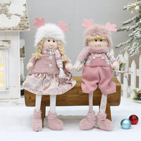 Pink Plush Christmas Doll Ornament for Boys and Girls