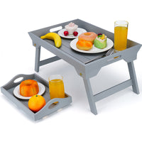 Wooden Foldable Laptop Bed Tray Table for Sofa Dorm Camping Picnic