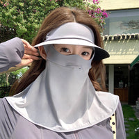 Summer UV Protection Face Cover with Neck Shield and Visor for Outdoor Cycling