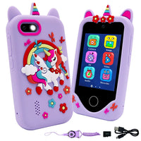 Kids' Dual Camera Touchscreen Smartphone Toy - Unicorn Educational Game Console with Camera for Christmas