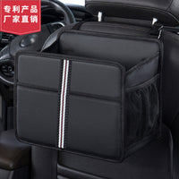 Car Seat Back Foldable Trash Can with Lid, Leakproof Vehicle Organizer Bin for Auto Interior