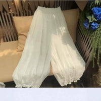 Women's Linen Cotton High-Waisted Wide-Leg Bloomers