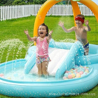 Inflatable Kids' Play Center Pool with Slide for Garden & Indoor Use