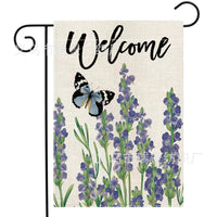 Seasonal Floral Garden Flag Double-Sided Linen Outdoor Yard Decoration for Spring Summer