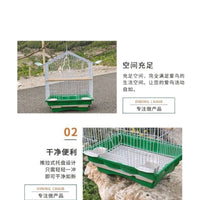Metal Roof Decorative Bird Cage for Parakeets, Finches, Peonies, Iron Art Breeding Cage, Small Bird House