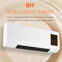 Space Heater Wall-Mounted Electric Fan Heater for Dormitory and Home Use, Portable Mini Heater with Remote Control
