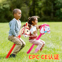 Inflatable Horse Head Stick Toy for Kids, Cartoon Stage Prop and Game Accessory