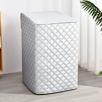 Quilted Aluminum Silver Washing Machine Cover for Top-Loaders, Thickened Sunscreen and Heat Insulation