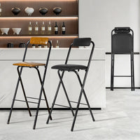Portable Folding Bar Stool with Backrest - High Counter Height Chair for Kitchen, Bar, or Outdoor Use