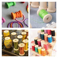 Vintage Wooden Spools for Thread Winding - Natural Wood Bobbins for Crafting and Organization