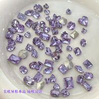 Crystal Purple Nail Art Rhinestones Mixed Shapes