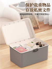Lockable Desktop Storage Box with 4-Digit Combination Lock, Large Capacity Organizer for Jewelry, Keys, Phone and Tablet