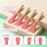 Premium Silicone Makeup Brush Set for Face, Eyes, and Brows - Portable Beauty Tool Kit
