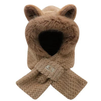Winter Plush Knitted Hat Scarf Set with Ear Protection and Face Mask