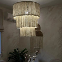 Bohemian Woven Tassel Pendant Light Shade for Home Decor