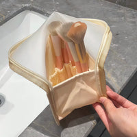 Portable Large Capacity Toiletry Bag with Compartments, Waterproof Standing Cosmetic Organizer for Travel