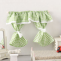 Rizuola 1:12 Dollhouse Miniature Plaid Curtains for Windows