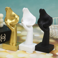 Silent Gold Mask Figurine Earring Display Stand Resin Craft Ornament for Home Decor