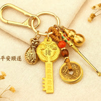 Zodiac Pixiu Fortune Keychain with Ear Spoon and Lucky Charms