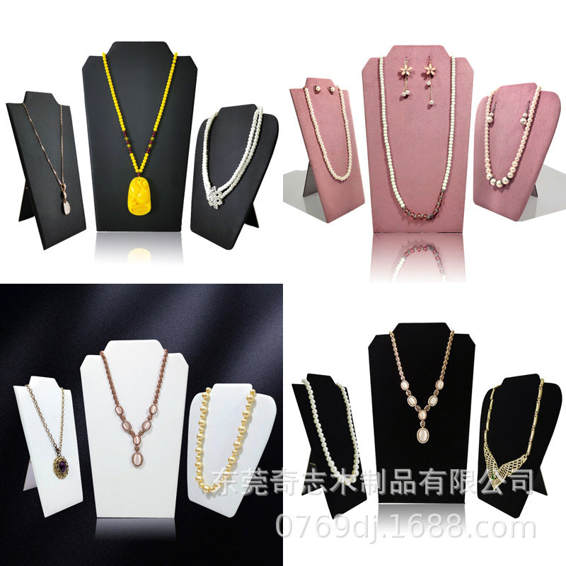 Foldable Velvet Necklace Display Stand Jewelry Mannequin Bust Holder with Earring Holes