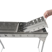 Outdoor Foldable Stainless Steel BBQ Grill for Home Use, Portable Charcoal Smoker for Patio Camping