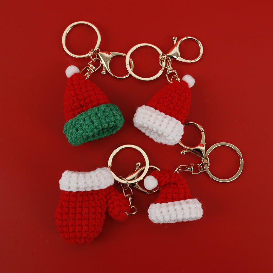 Handmade Knitted Christmas Ornament Keychain