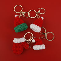 Handmade Knitted Christmas Ornament Keychain