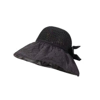 Bowknot Foldable Sun Hat for Women, Wide Brim UV Protection Bucket Hat