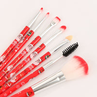 New 7-Piece Christmas Makeup Brush Set - Red Holiday Gift Cosmetic Tools