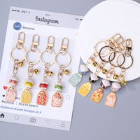 Ceramic Lucky Cat Bell Charm for Keys, Bags, and Car Decor