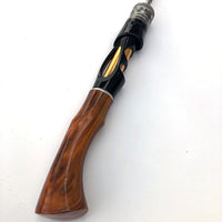 Ice Fishing Rod Winter Short Section Fiberglass Rod with Wood-like Handle for Raft and Lure Fishing